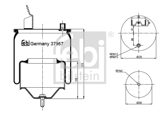 Bellow, air suspension (37967)