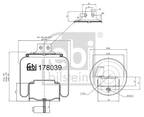 Bellow, air suspension (178039)