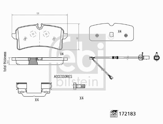 Brake Pad Set, disc brake (172183)