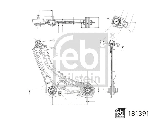 Control/Trailing Arm, wheel suspension