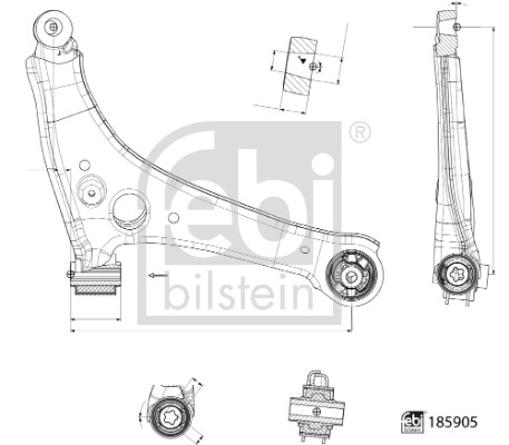Control/Trailing Arm, wheel suspension (185905)