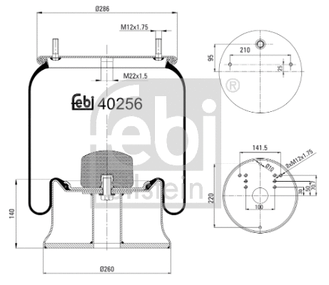 Bellow, air suspension (40256)