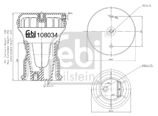 Bellow, air suspension (108034)