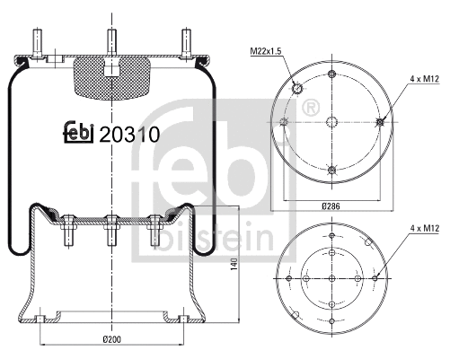 Bellow, air suspension (20310)