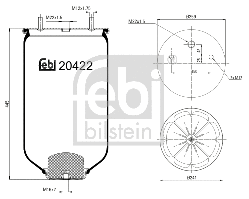 Bellow, air suspension (20422)
