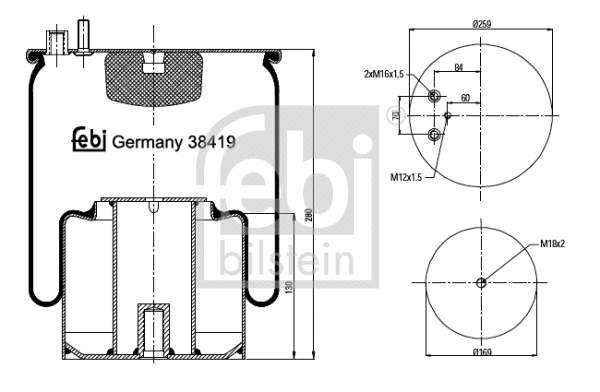 Bellow, air suspension (38419)