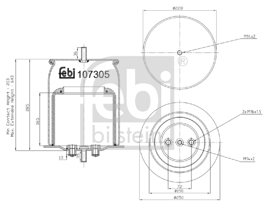 Bellow, air suspension (107305)