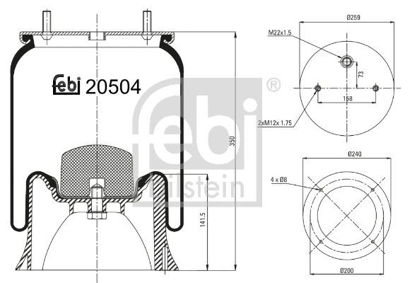 Bellow, air suspension (20504)
