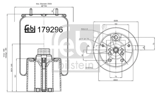 Bellow, air suspension (179296)