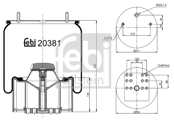 Bellow, air suspension (20381)