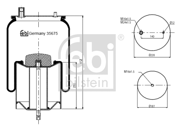 Bellow, air suspension (35675)