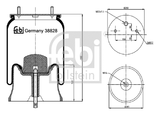 Bellow, air suspension (38828)