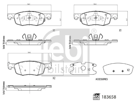 Brake Pad Set, disc brake (183658)