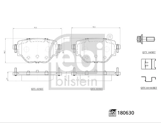 Brake Pad Set, disc brake (180630)