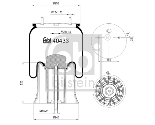 Bellow, air suspension (40433)