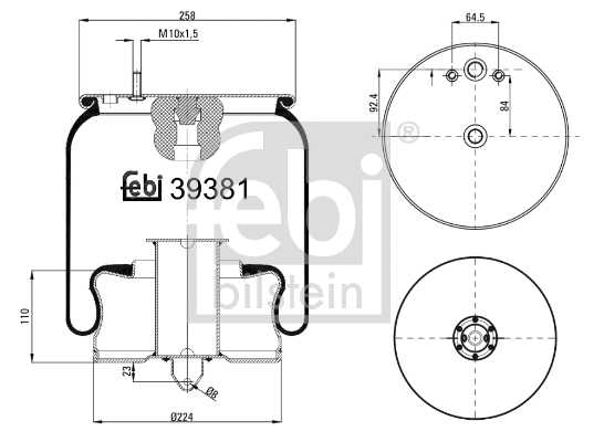 Bellow, air suspension (39381)