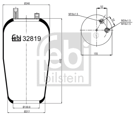 Bellow, air suspension (32819)