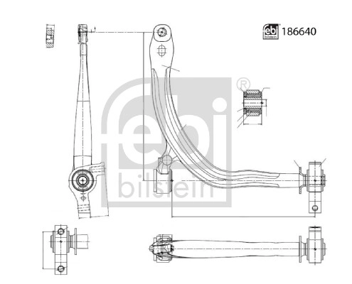Control/Trailing Arm, wheel suspension (186640)