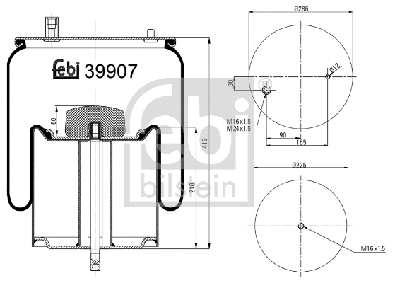 Bellow, air suspension (39907)
