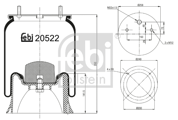 Bellow, air suspension (20522)