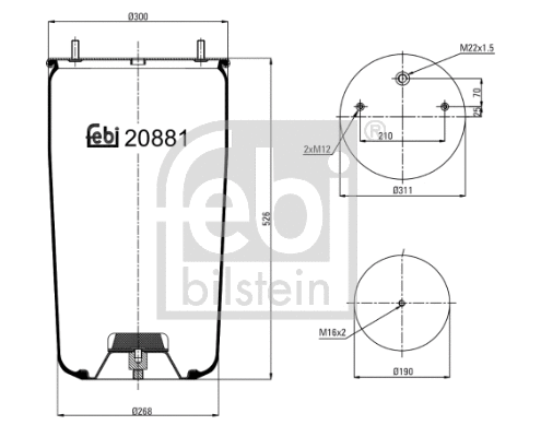 Bellow, air suspension (20881)
