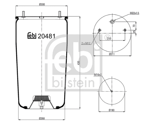 Bellow, air suspension (20481)