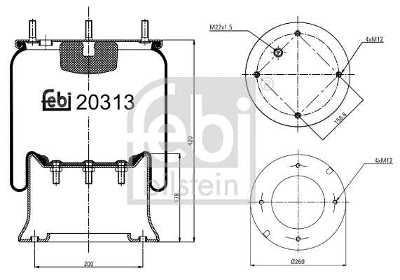 Bellow, air suspension (20313)