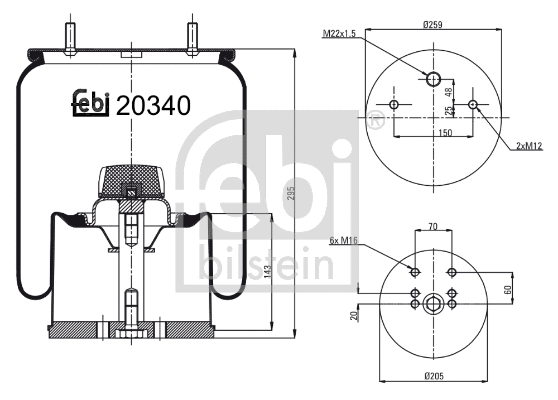 Bellow, air suspension (20340)