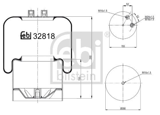 Bellow, air suspension (32818)