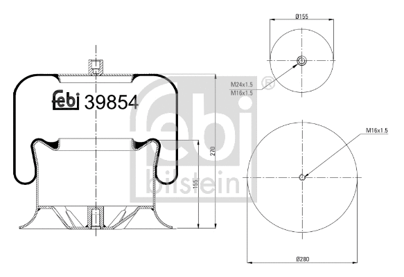 Bellow, air suspension (39854)
