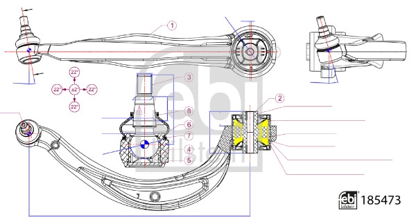 Control/Trailing Arm, wheel suspension (185473)