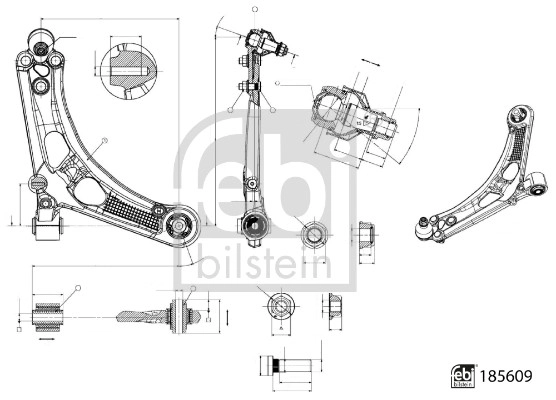 Control/Trailing Arm, wheel suspension (185609)