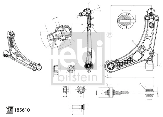 Control/Trailing Arm, wheel suspension (185610)