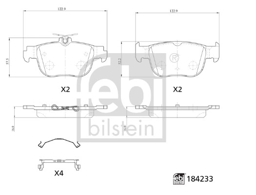 Brake Pad Set, disc brake (184233)