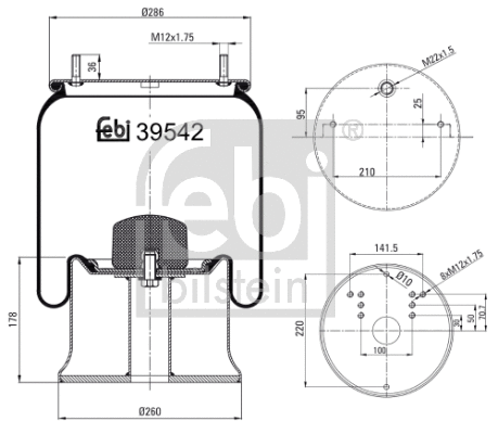 Bellow, air suspension (39542)