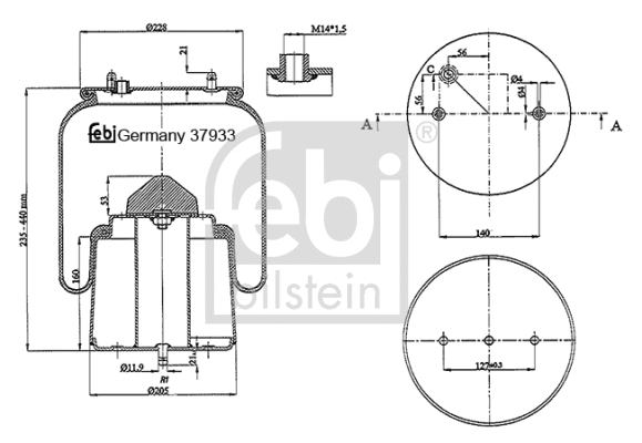 Bellow, air suspension (37933)