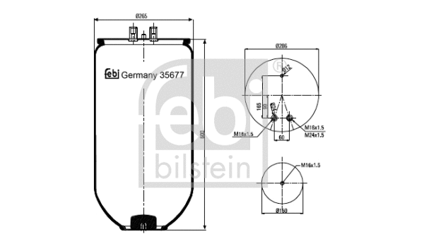 Bellow, air suspension (35677)