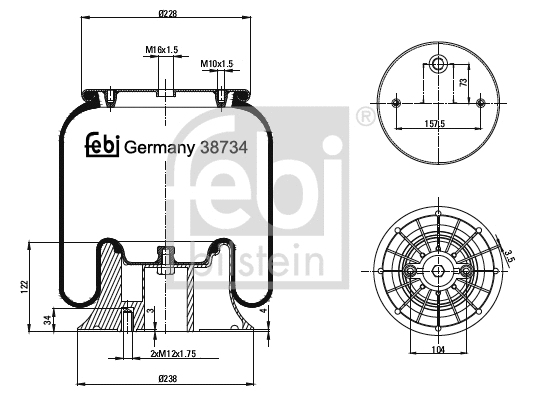 Bellow, air suspension (38734)