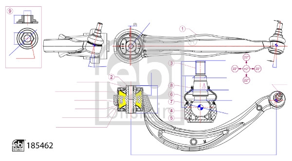 Control/Trailing Arm, wheel suspension (185462)