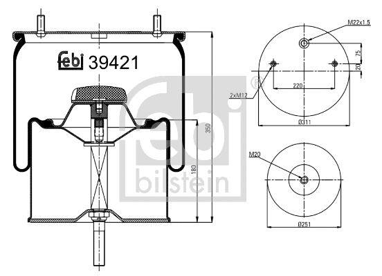 Bellow, air suspension (39421)