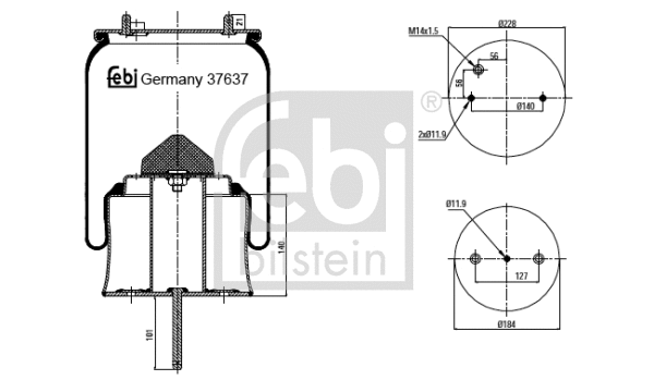 Bellow, air suspension (37637)