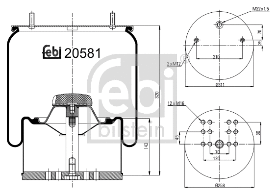 Bellow, air suspension (20581)