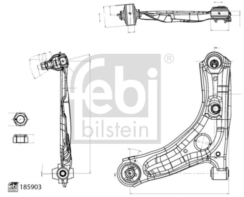 Control/Trailing Arm, wheel suspension (185903)