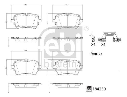 Brake Pad Set, disc brake (184230)