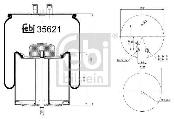 Bellow, air suspension (35621)
