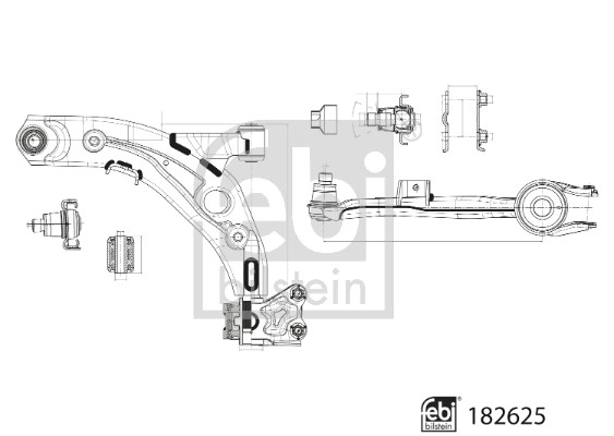Control/Trailing Arm, wheel suspension (182625)