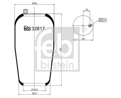 Bellow, air suspension (32817)