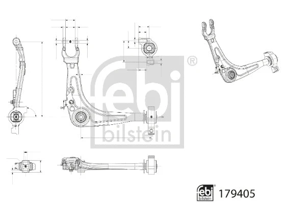 Control/Trailing Arm, wheel suspension