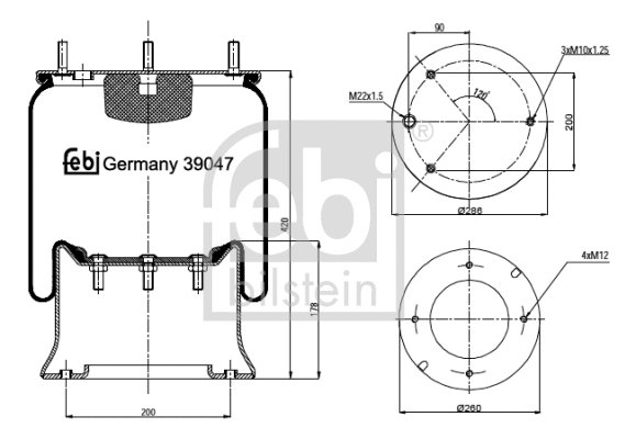 Bellow, air suspension (39047)