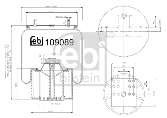 Bellow, air suspension (109089)